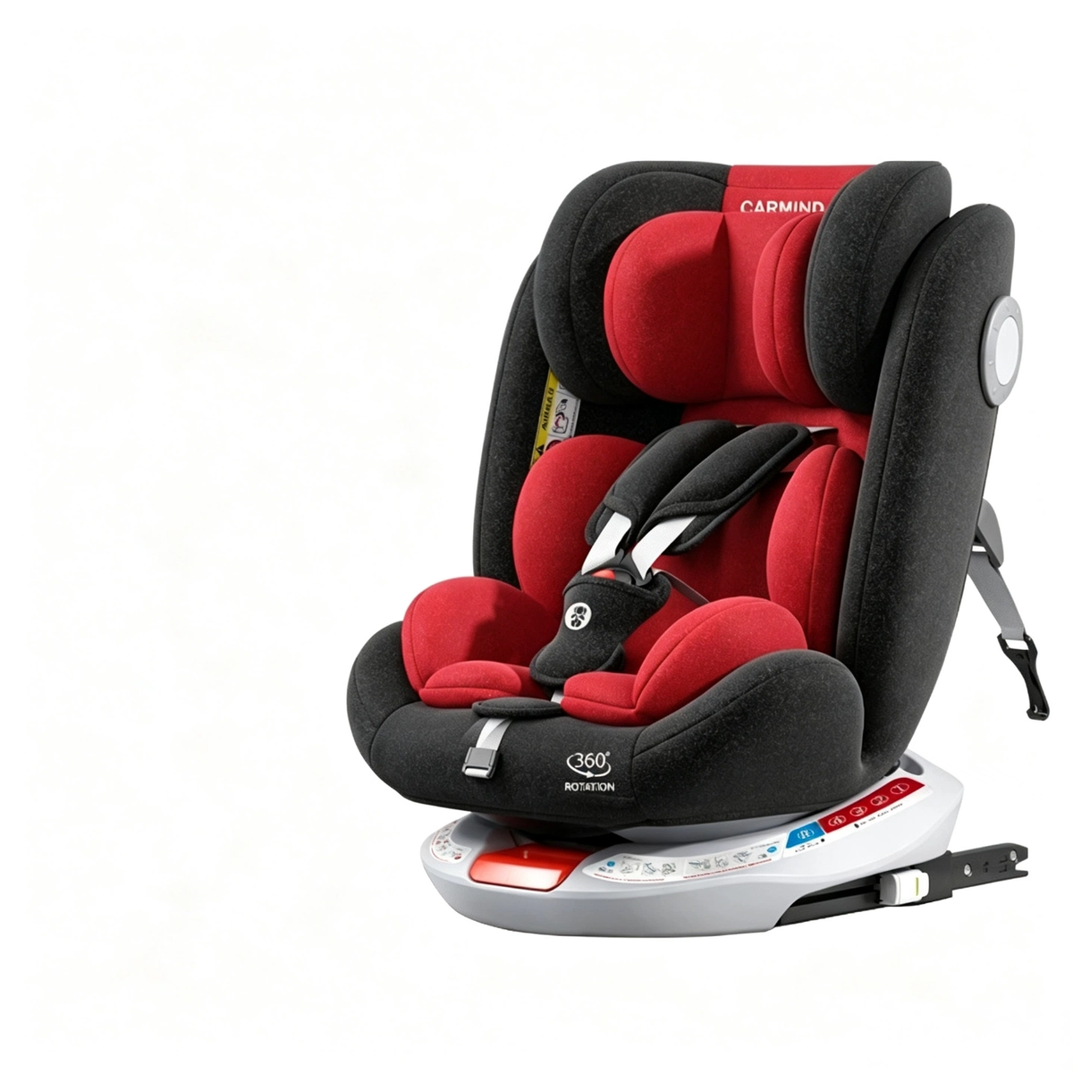 Carmind 360° Rotatable Baby Car Seat, ISOFIX Steel Interface, Reclinable Infant Toddler Car Safety Seat, Fits Kids 0-12 Years Old